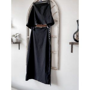 Free People Cotton Strapless Top Midi Skirt 2 Piece Set - M